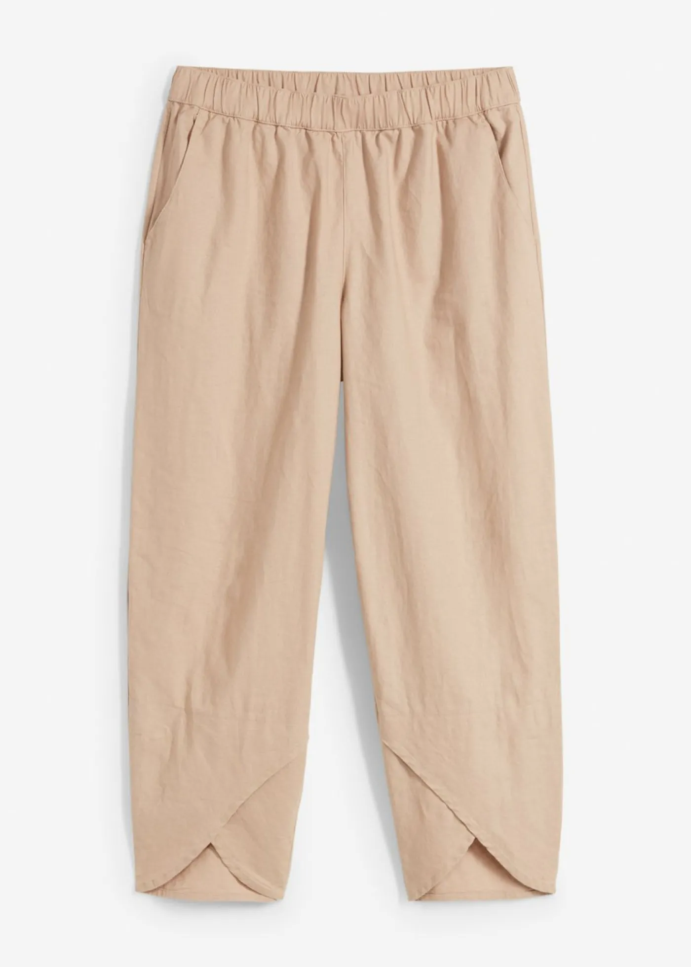 bonprix bonprix Pantalón pirata de mezcla de lino ligero Marrón claro New