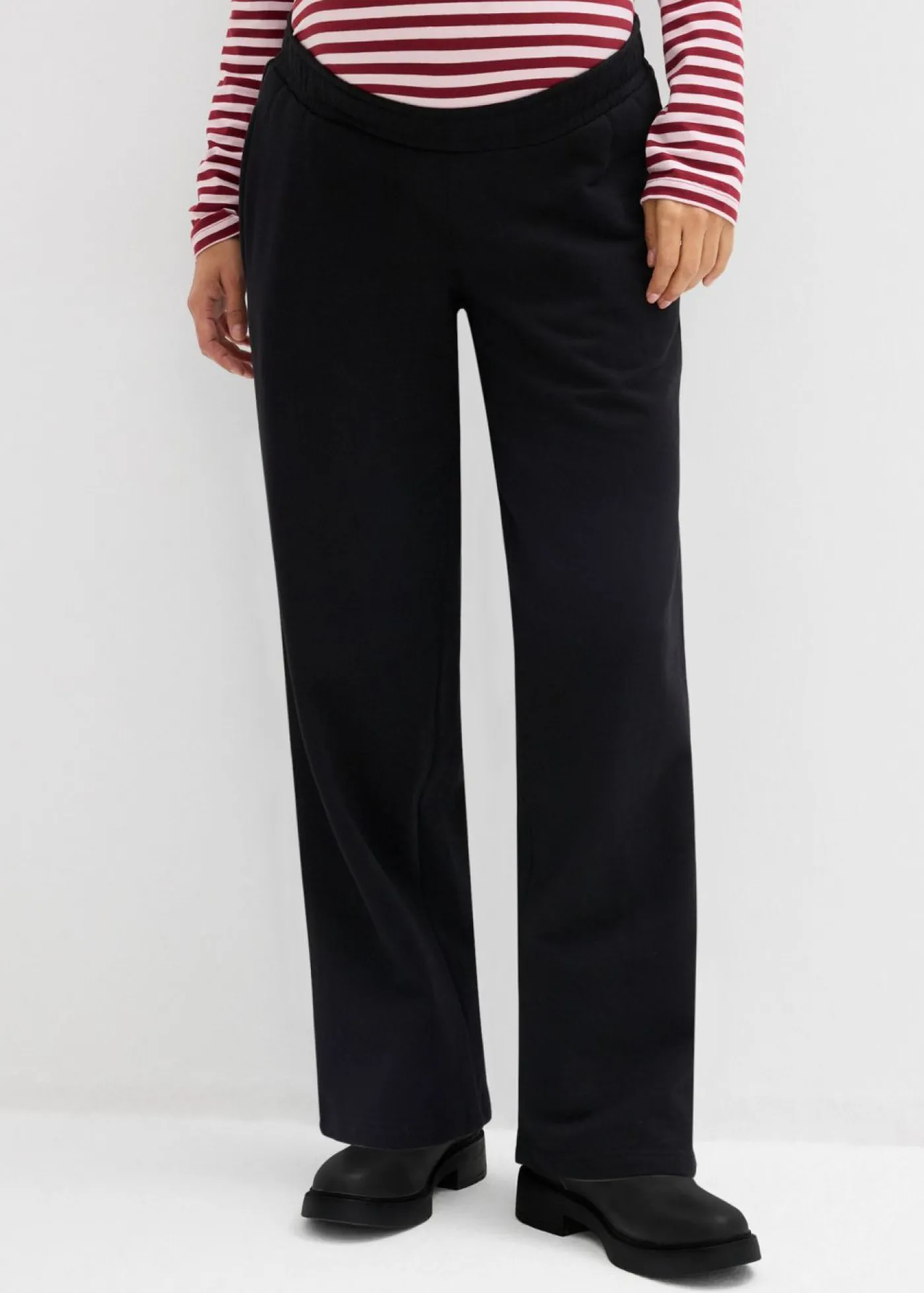 bonprix bonprix Pantalón premamá de chándal 2 en 1 con banda abdominal ajustable Negro Online