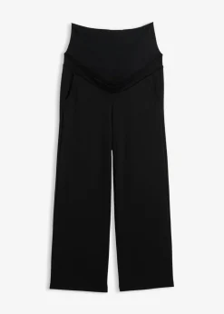bonprix bonprix Pantalón premamá de cómodo Punto di Roma con perneras anchas Negro Best