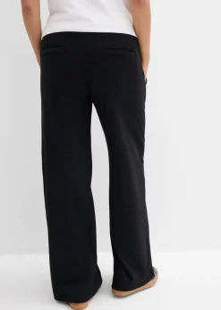 bonprix bonprix Pantalón premamá de cómodo Punto di Roma con perneras anchas Negro Best