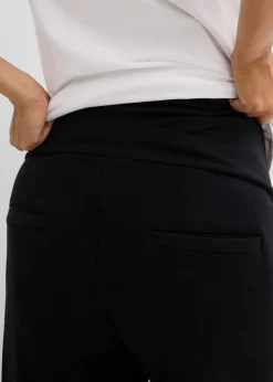 bonprix bonprix Pantalón premamá de cómodo Punto di Roma con perneras anchas Negro Best