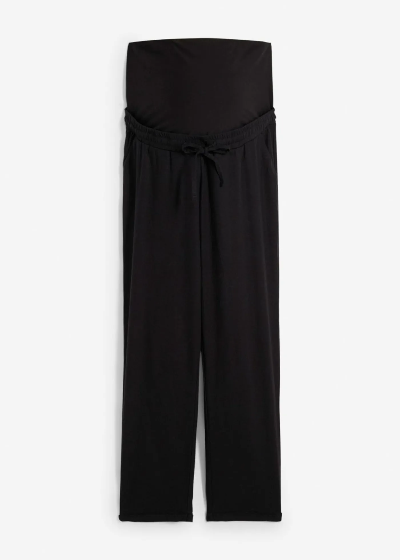 bonprix bonprix Pantalón premamá de lino con pernera recta Negro Sale