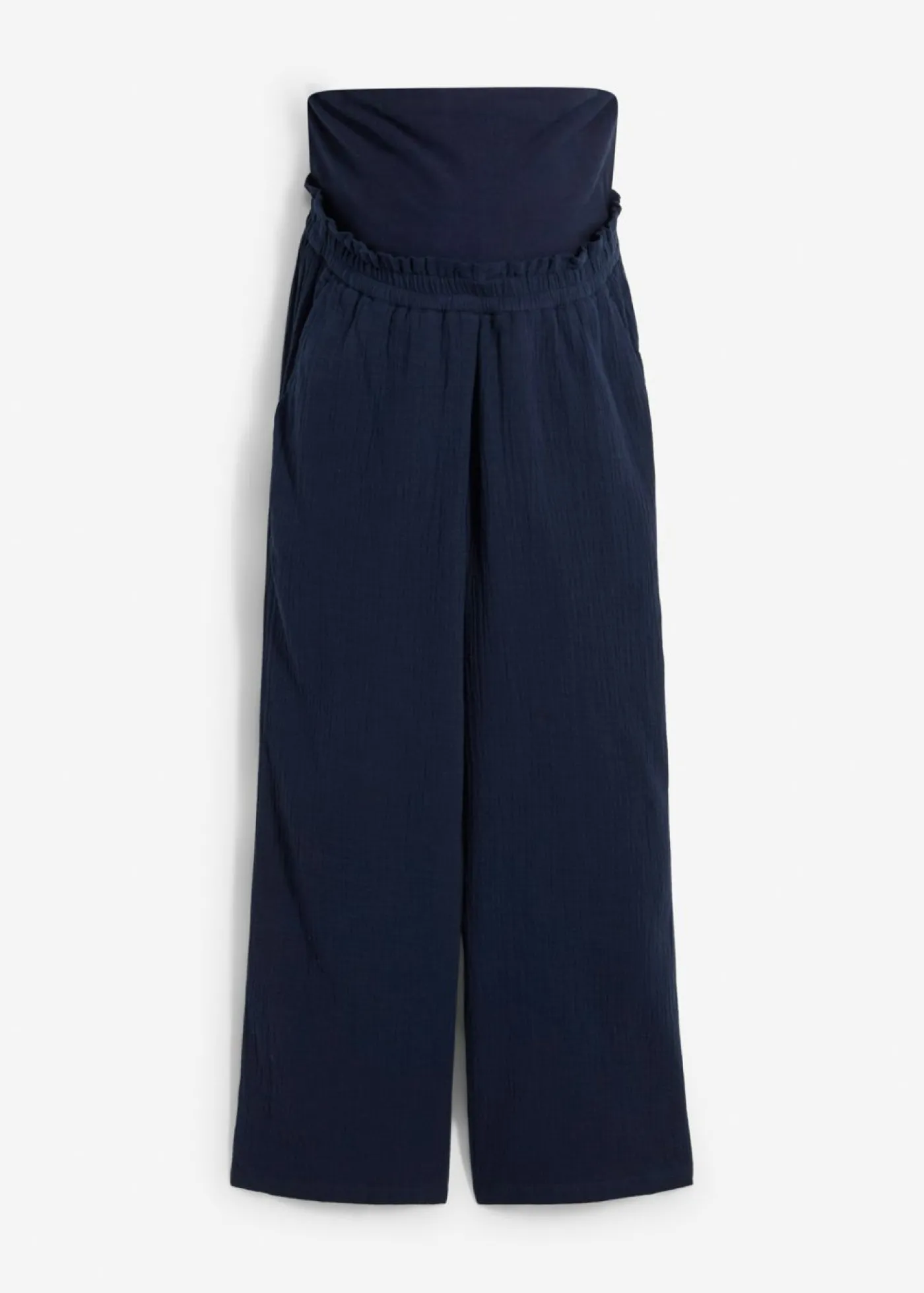 bonprix bonprix Pantalón premamá de muselina de algodón puro con corte holgado Azul marino Best