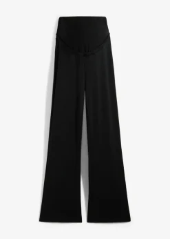 bonprix bonprix Pantalón premamá de Punto di Roma con perneras ligeramente acampanadas Negro