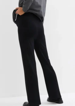 bonprix bonprix Pantalón premamá de Punto di Roma con perneras ligeramente acampanadas Negro