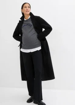 bonprix bonprix Pantalón premamá de Punto di Roma con perneras ligeramente acampanadas Negro