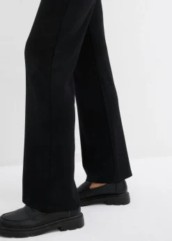 bonprix bonprix Pantalón premamá de Punto di Roma con perneras ligeramente acampanadas Negro