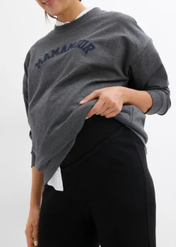 bonprix bonprix Pantalón premamá de Punto di Roma con perneras ligeramente acampanadas Negro