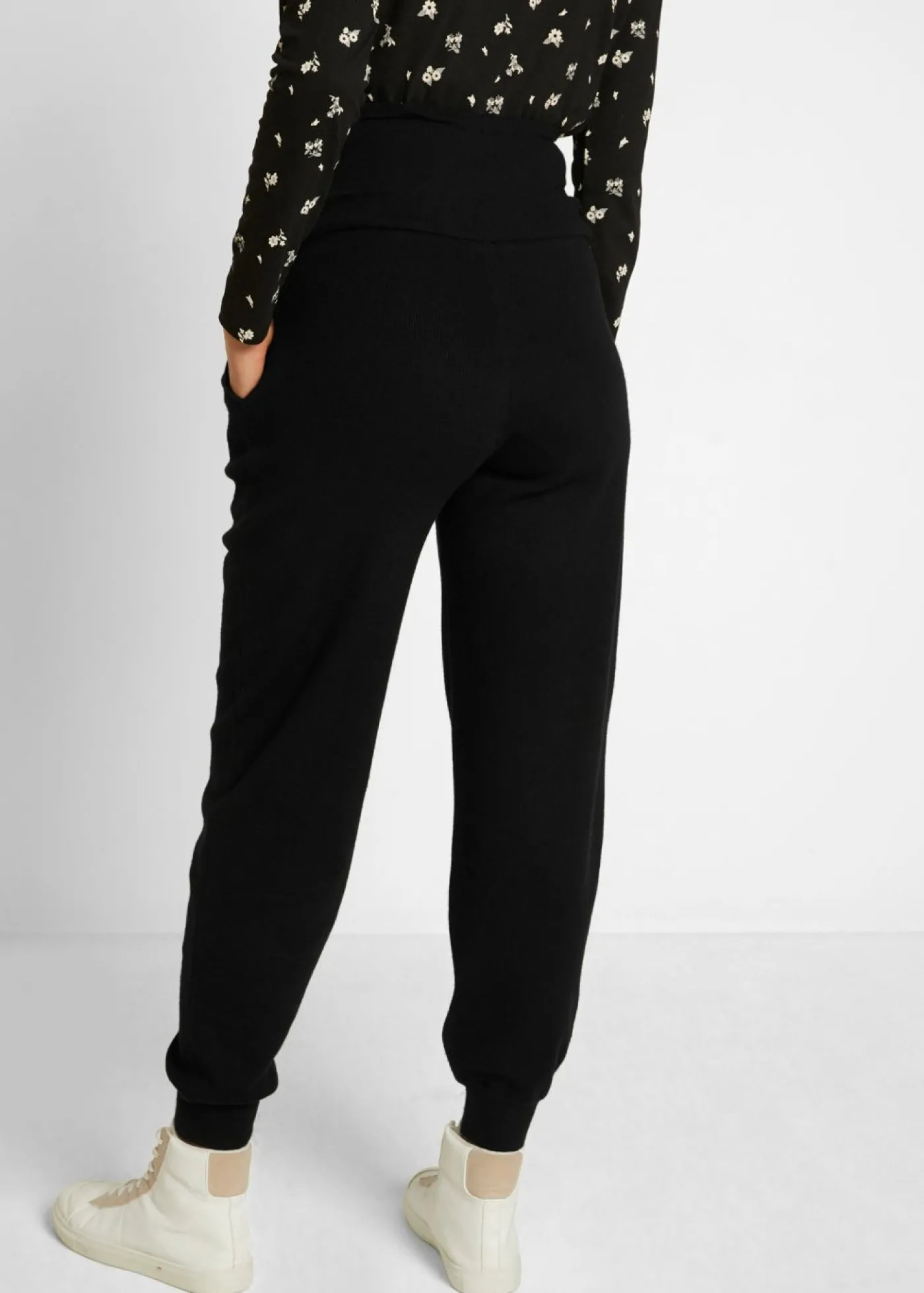 bonprix bonprix Pantalón premamá de punto fino Negro Outlet