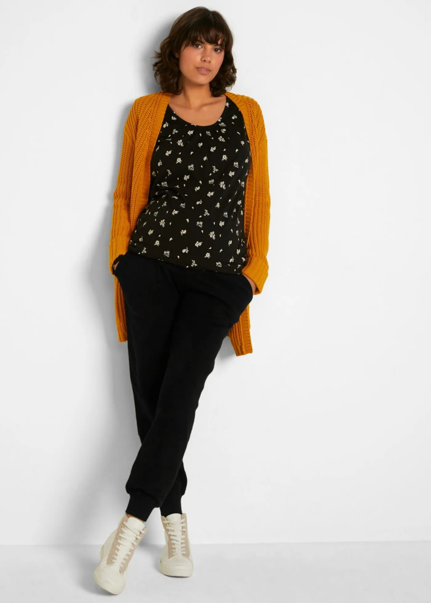 bonprix bonprix Pantalón premamá de punto fino Negro Outlet