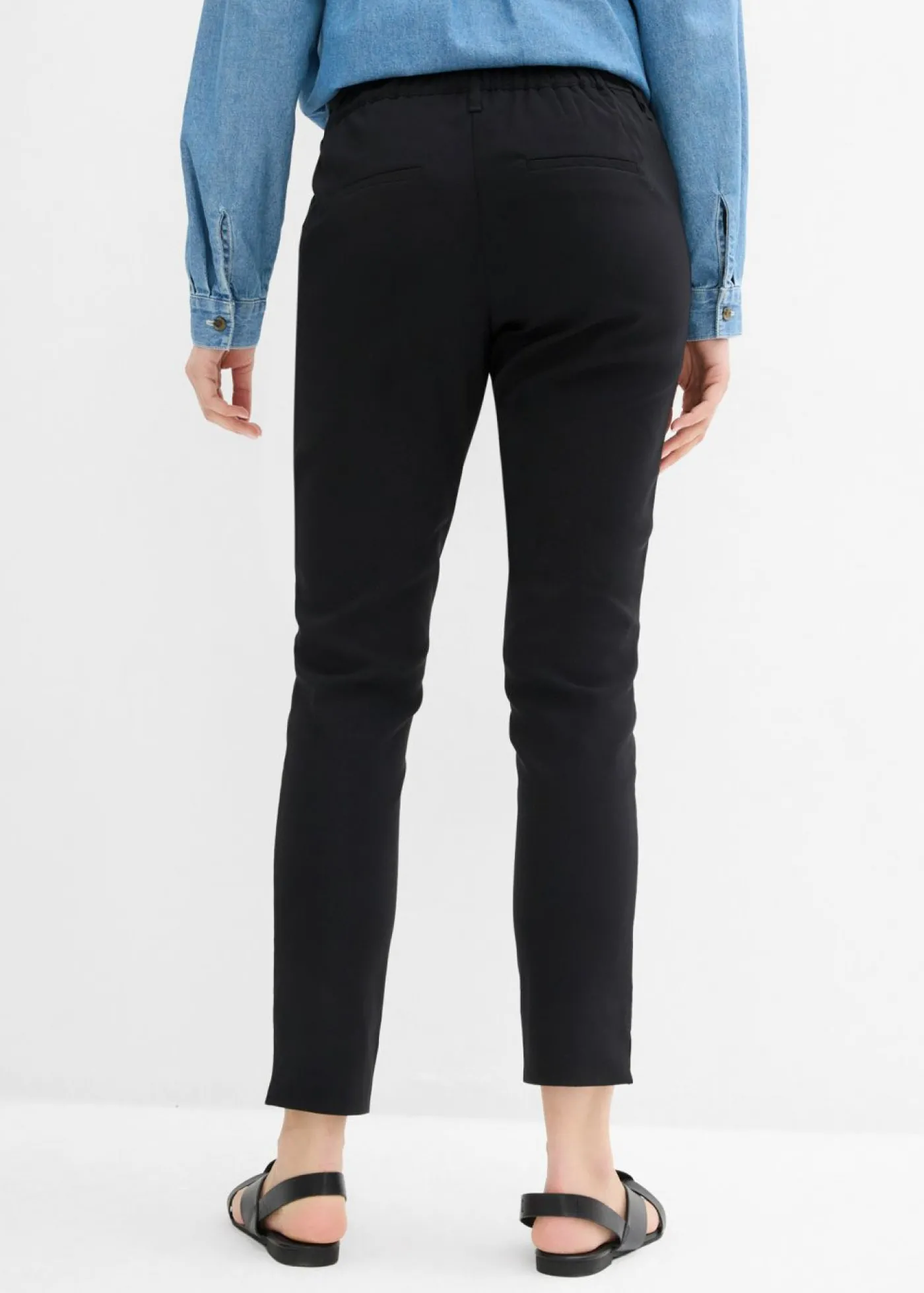 bonprix bonprix Pantalón premamá elástico con pernera acampanada Negro Clearance