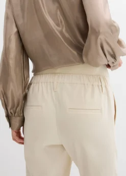 bonprix bonprix Pantalón premamá elástico con pernera acampanada Crudo Best