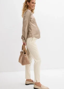 bonprix bonprix Pantalón premamá elástico con pernera acampanada Crudo Best