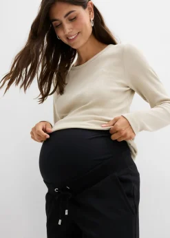 bonprix bonprix Pantalón premamá sin cierre de Punto di Roma con cinturilla elástica Negro New