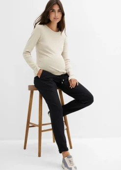 bonprix bonprix Pantalón premamá sin cierre de Punto di Roma con cinturilla elástica Negro New