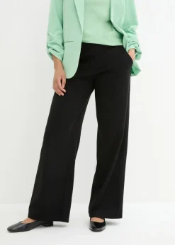 bonprix bonprix Pantalón Punto di Roma con cintura cómoda Negro Clearance