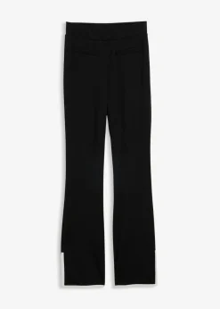 bonprix bonprix Pantalón Punto di Roma con abertura Negro-blanco lana Online