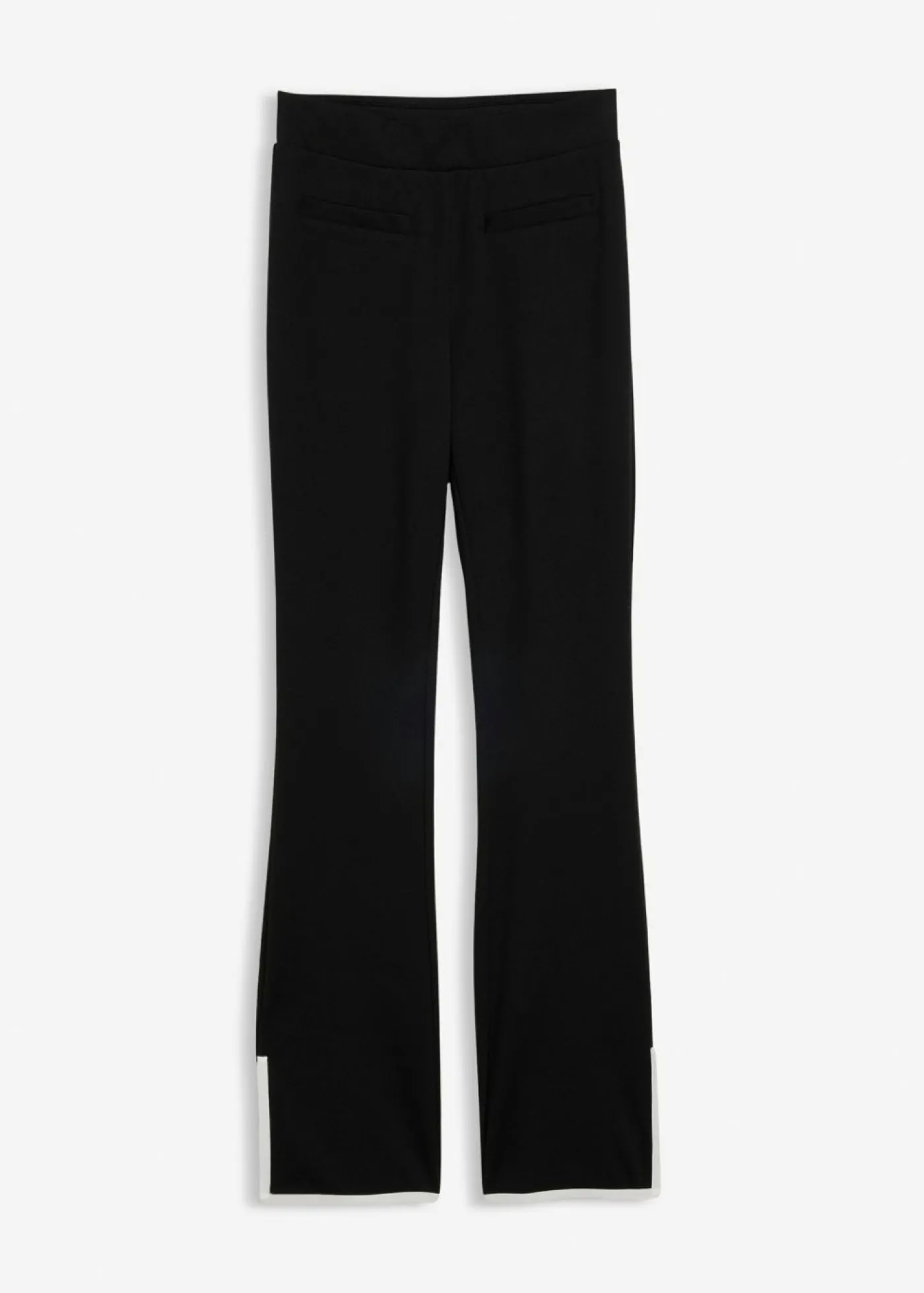 bonprix bonprix Pantalón Punto di Roma con abertura Negro-blanco lana Online