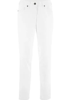 bonprix bonprix Pantalón recto cómodo con elástico Blanco Clearance