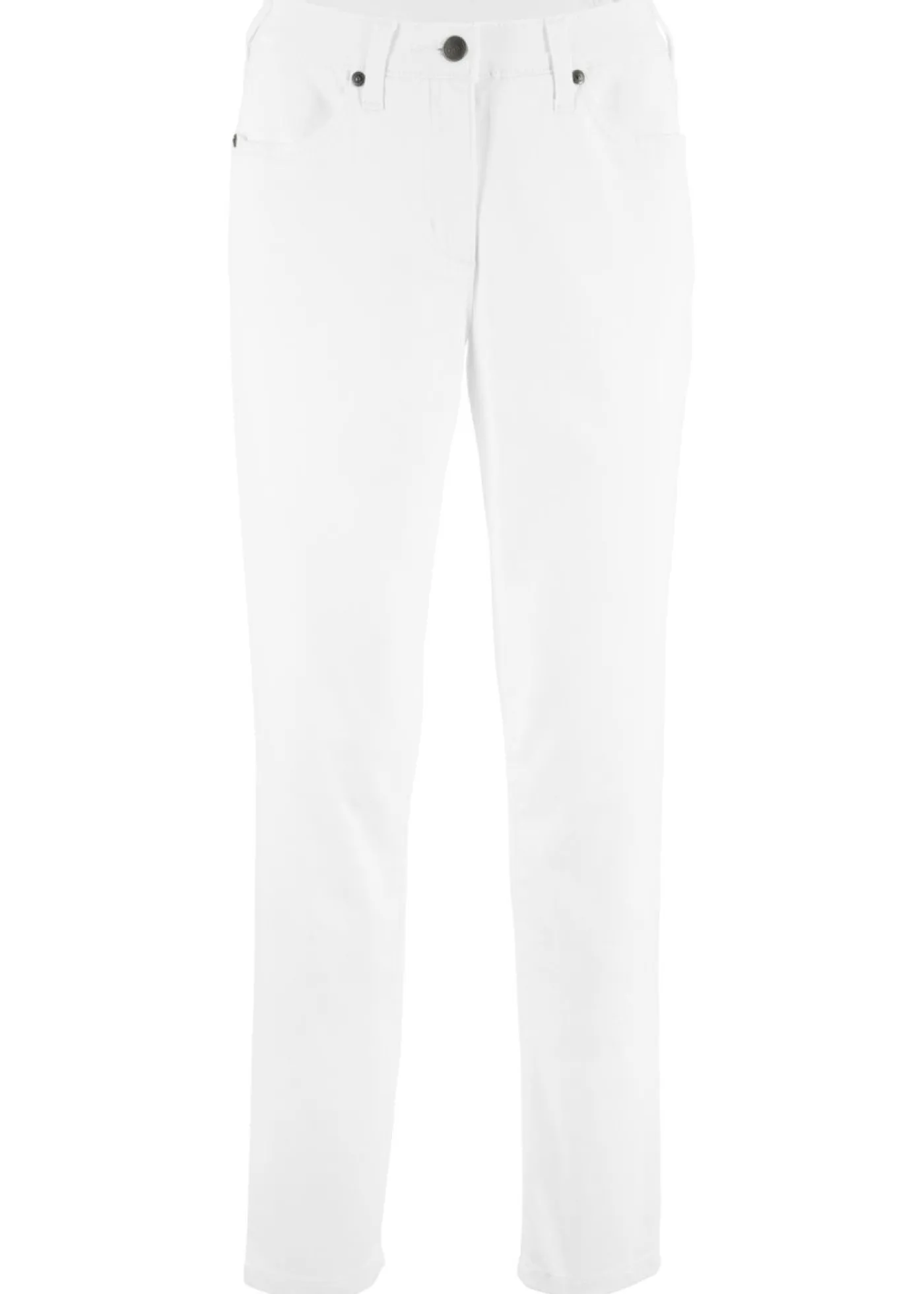 bonprix bonprix Pantalón recto cómodo con elástico Blanco Clearance