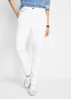 bonprix bonprix Pantalón recto cómodo con elástico Blanco Clearance