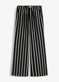 bonprix bonprix Pantalón sin cierre Negro-blanco con rayas