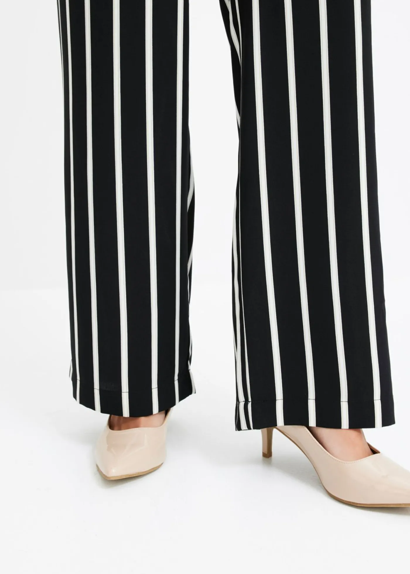 bonprix bonprix Pantalón sin cierre Negro-blanco con rayas