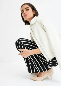 bonprix bonprix Pantalón sin cierre Negro-blanco con rayas