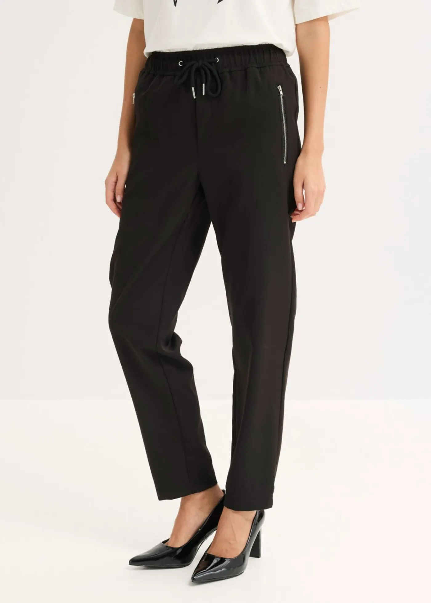 bonprix bonprix Pantalón sin cierre con cinturilla cómoda Negro Online