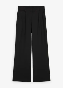 bonprix bonprix Pantalón sin cierre con estructura de sarga Negro New