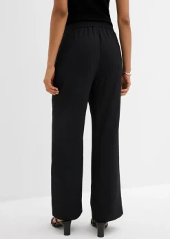bonprix bonprix Pantalón sin cierre con estructura de sarga Negro New