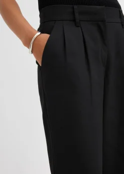 bonprix bonprix Pantalón sin cierre con estructura de sarga Negro New