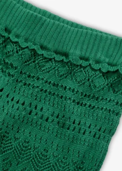 bonprix bonprix Pantalón sin cierre con patrón de punto calado verde gema Clearance