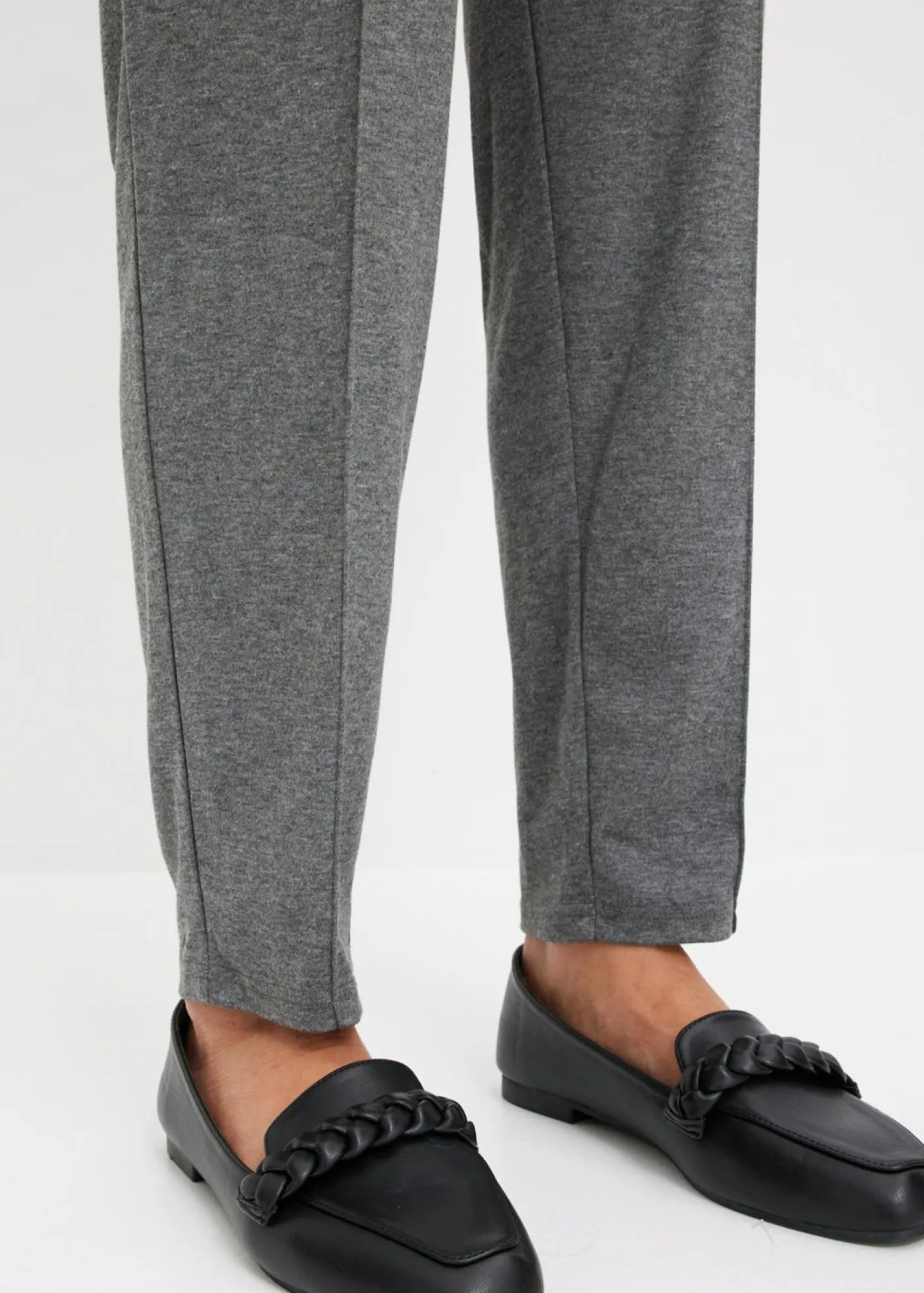 bonprix bonprix Pantalón sin cierre con ribete gris jaspeado moteado Online