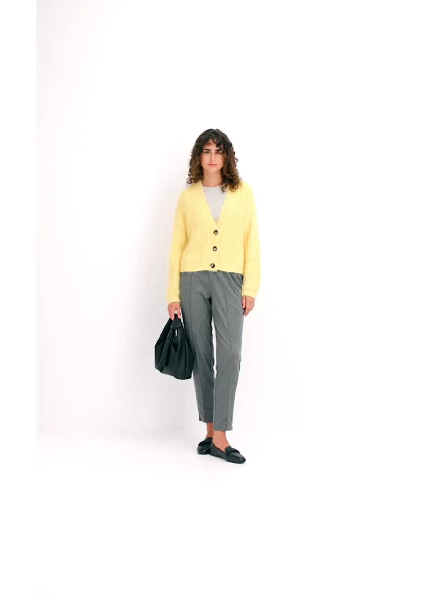 bonprix bonprix Pantalón sin cierre con ribete gris jaspeado moteado Online