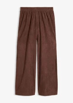 bonprix bonprix Pantalón sin cierre de ante sintético marrón Outlet