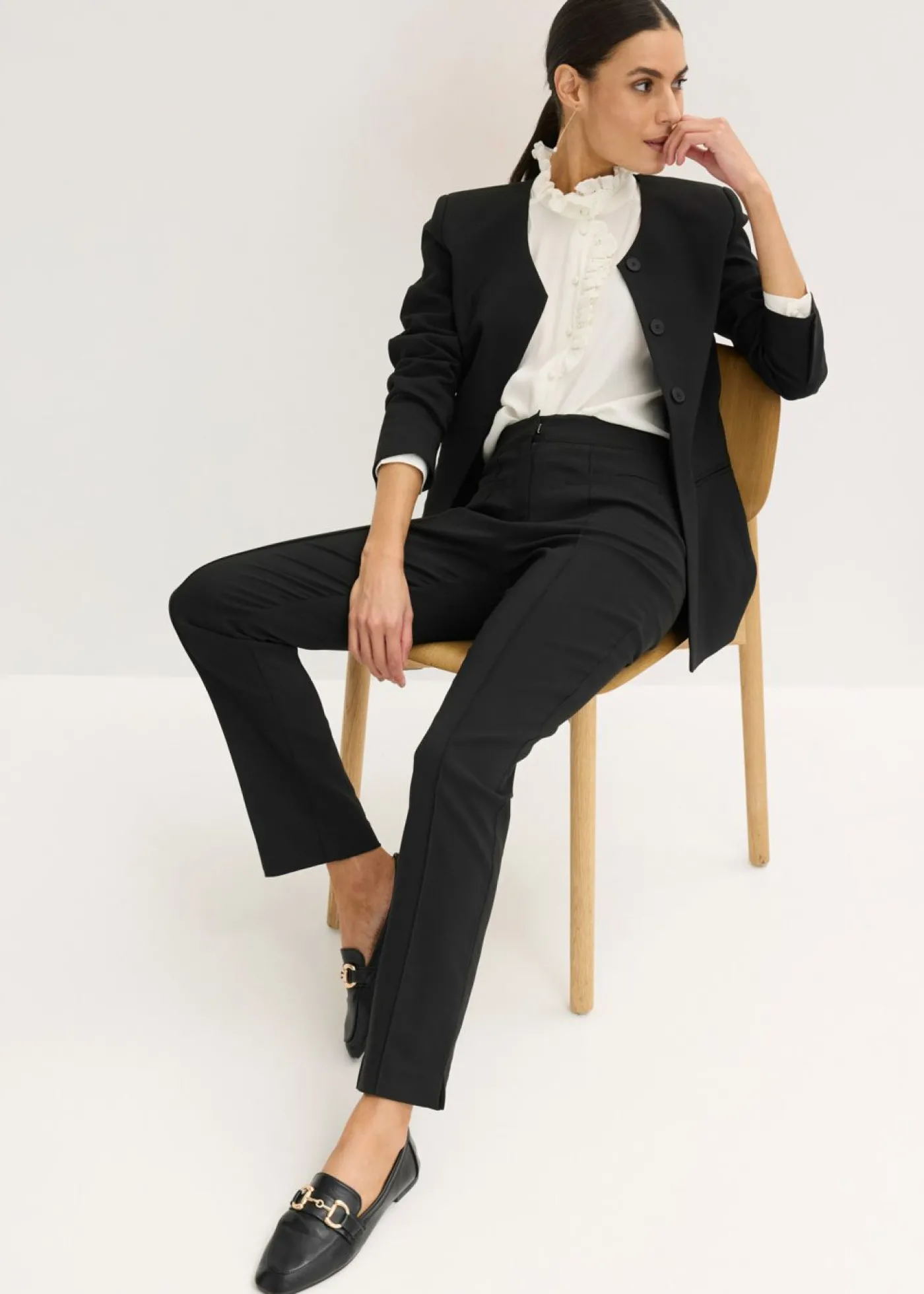 bonprix bonprix Pantalón sin cierre de bengalina Negro Clearance