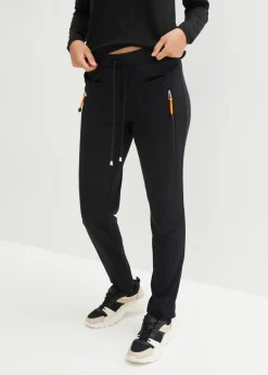 bonprix bonprix Pantalón sin cierre de cómodo tejido Punto di Roma Negro Clearance