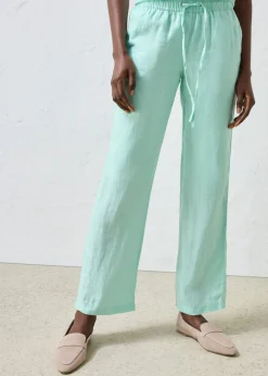 bonprix bonprix Pantalón sin cierre de lino puro Menta claro New