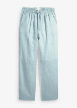 bonprix bonprix Pantalón sin cierre de lino puro Azul hielo Clearance