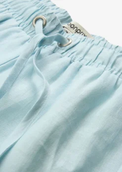 bonprix bonprix Pantalón sin cierre de lino puro Azul hielo Clearance