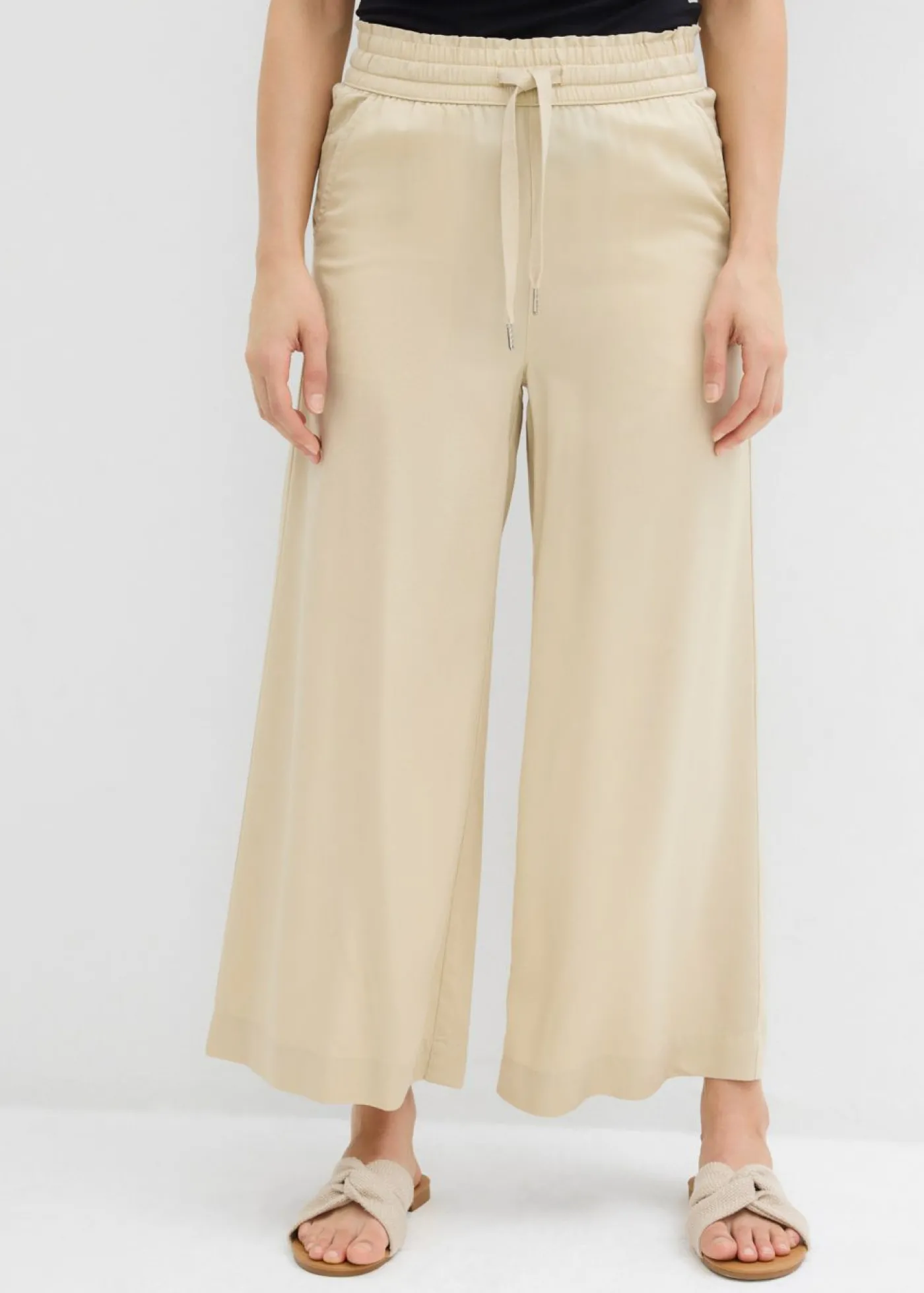 bonprix bonprix Pantalón sin cierre de lyocell 7/8 Arena claro Clearance
