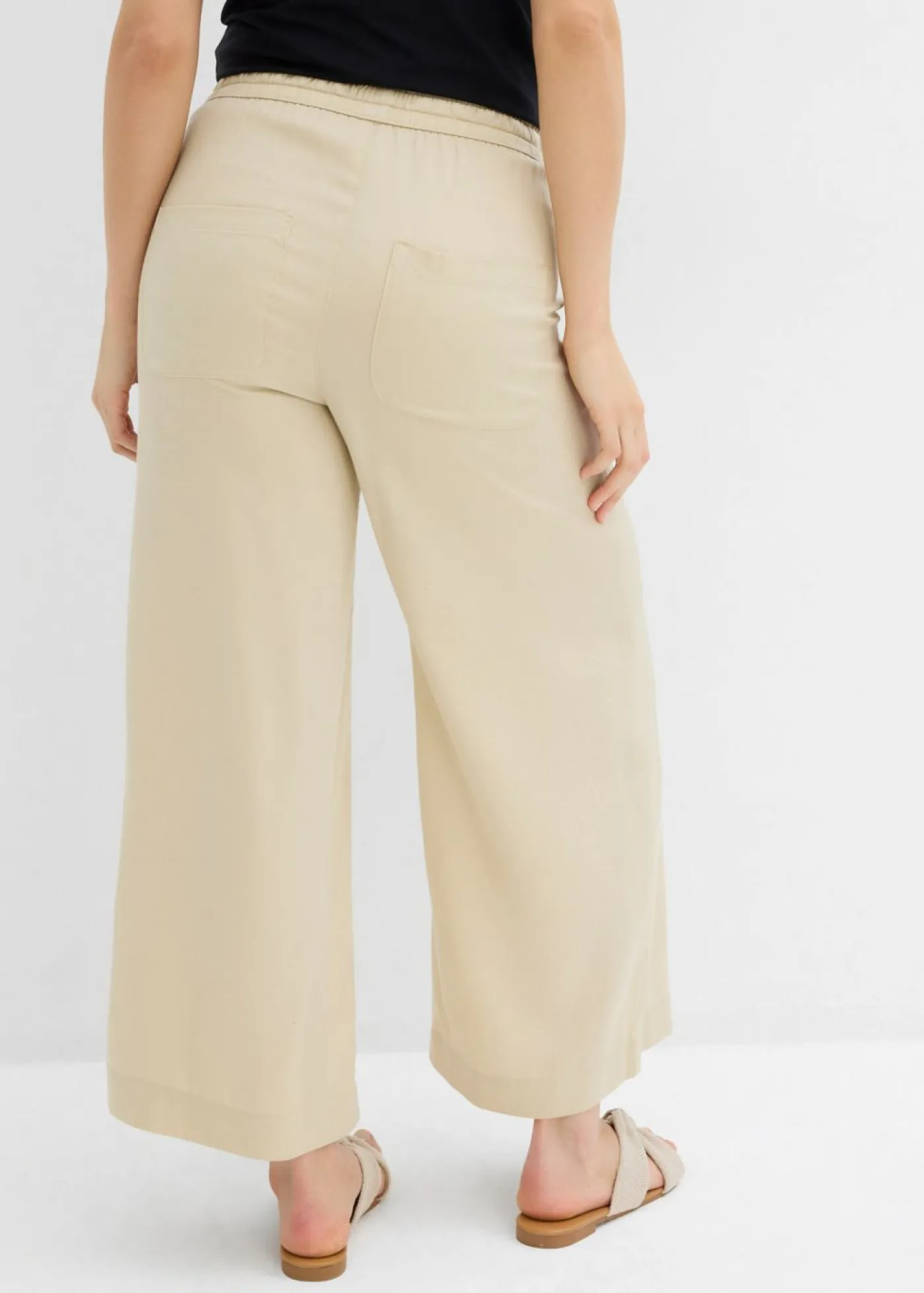 bonprix bonprix Pantalón sin cierre de lyocell 7/8 Arena claro Clearance