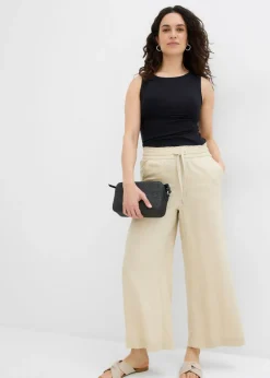 bonprix bonprix Pantalón sin cierre de lyocell 7/8 Arena claro Clearance