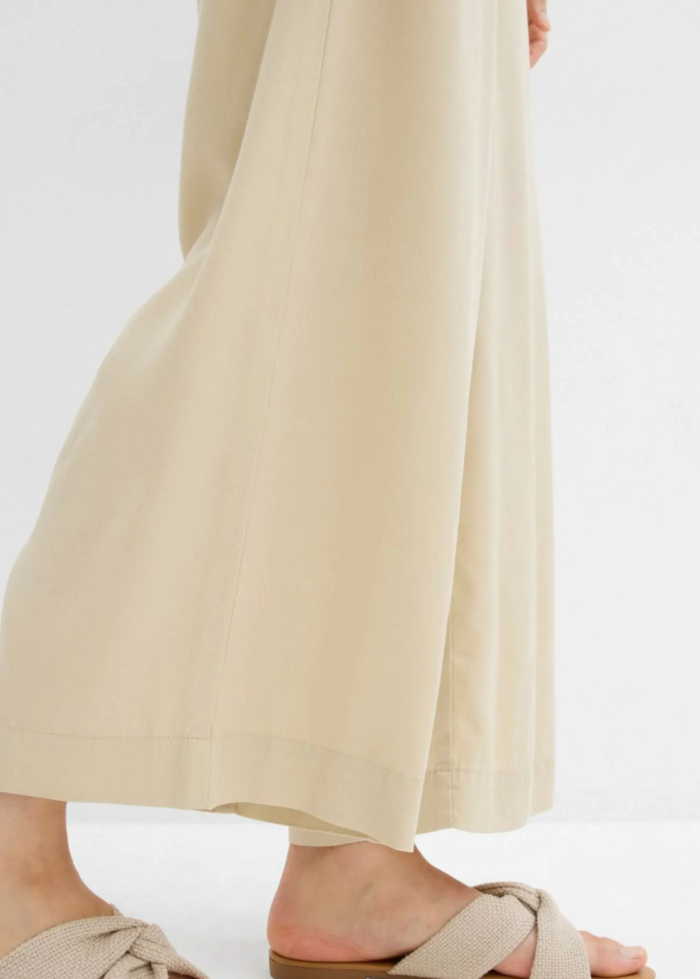 bonprix bonprix Pantalón sin cierre de lyocell 7/8 Arena claro Clearance
