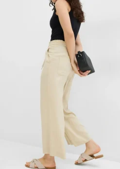 bonprix bonprix Pantalón sin cierre de lyocell 7/8 Arena claro Clearance