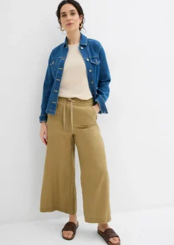 bonprix bonprix Pantalón sin cierre de lyocell 7/8 Marrón caqui Outlet
