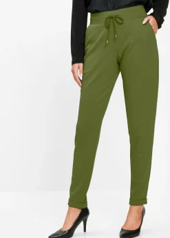 bonprix bonprix Pantalón sin cierre de mezcla de viscosa Musgo oscuro Hot