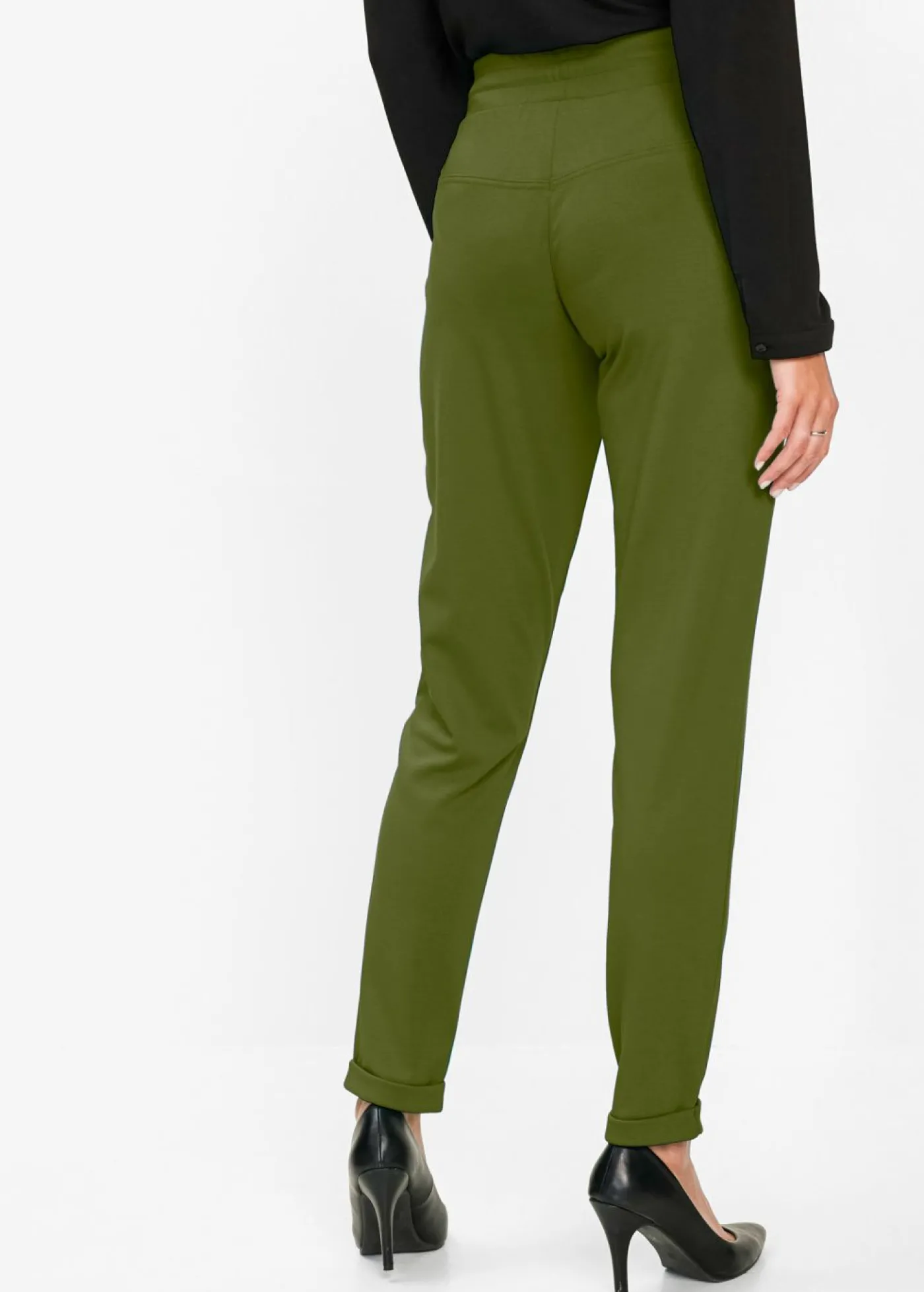 bonprix bonprix Pantalón sin cierre de mezcla de viscosa Musgo oscuro Hot