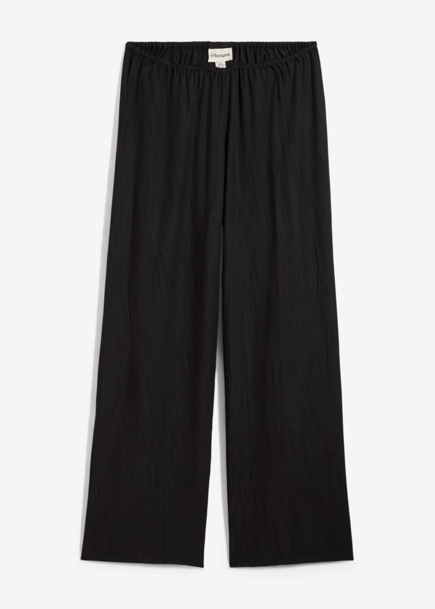 bonprix bonprix Pantalón sin cierre de mezcla de viscosa estructurada Negro Clearance